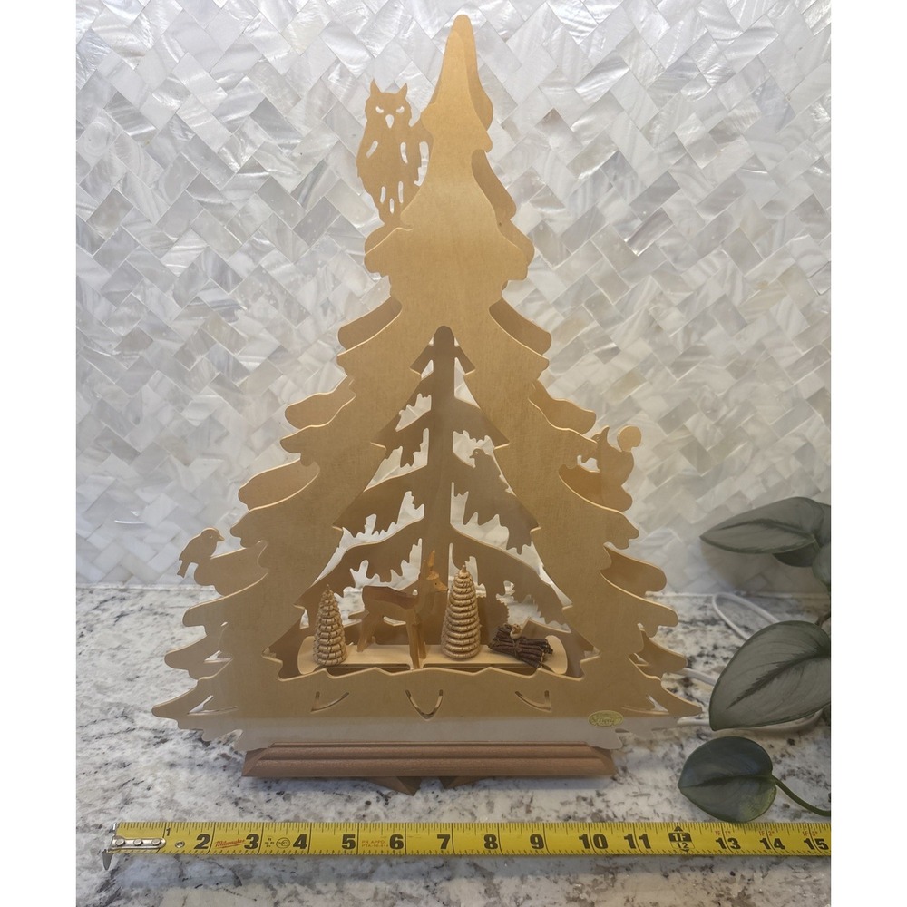 Erzgebirgische 3-D Candle Christmas Tree Forest Deer Owl Limited 202/451 Santa - Picture 15 of 16